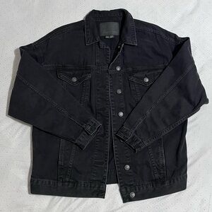 AMERICAN EAGLE BOYFRIEND DENIM JEAN JACKET BLACK WOMENS SMALL